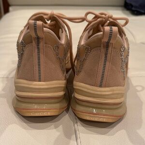Gucci Blush Suede Sneakers with Crystal GG Detail